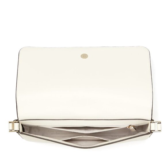 New Kate Spade Staci Flap Shoulder Bag Saffiano Leather Meringue - Picture 5 of 5